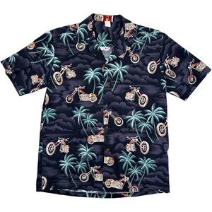 VTG Pacific Legend Hawaiian Tropical Biker Moto Camp L Shirt Beach